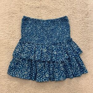 Skylar and Madison Blue Ruffle Mini Skirt